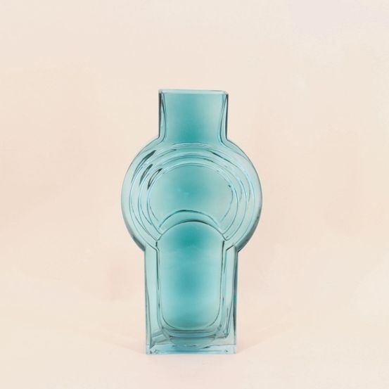 Vase verre vintage géométrique, h40cm