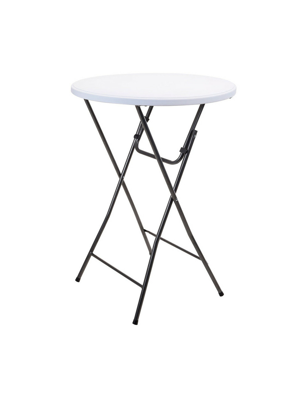 Table de jardin ronde. Pliable en polyéthylène. Couleur: blanche ø80x110cm progarden