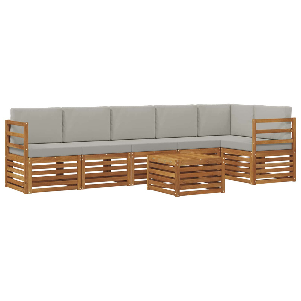 Ensembles de canapés avec coussin 7 pcs gris naturel et clair