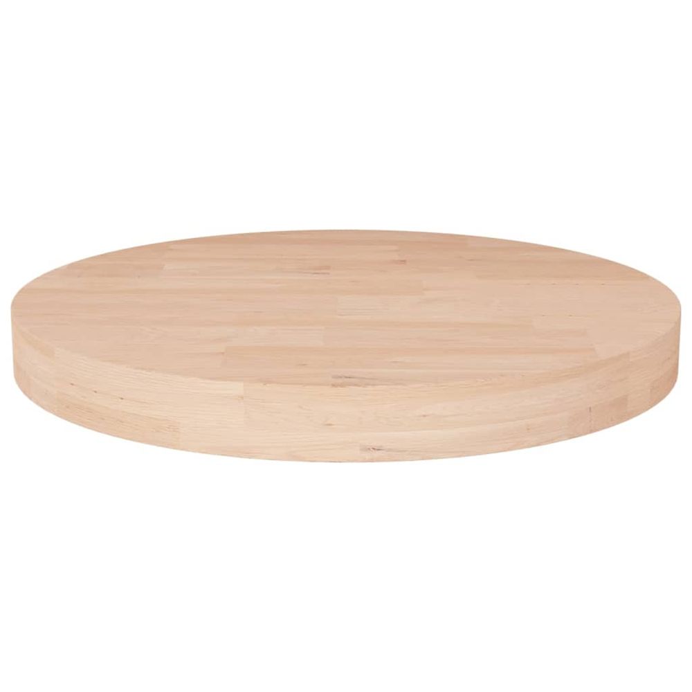 Dessus de table rond ø50x4 cm bois de chêne massif non traité