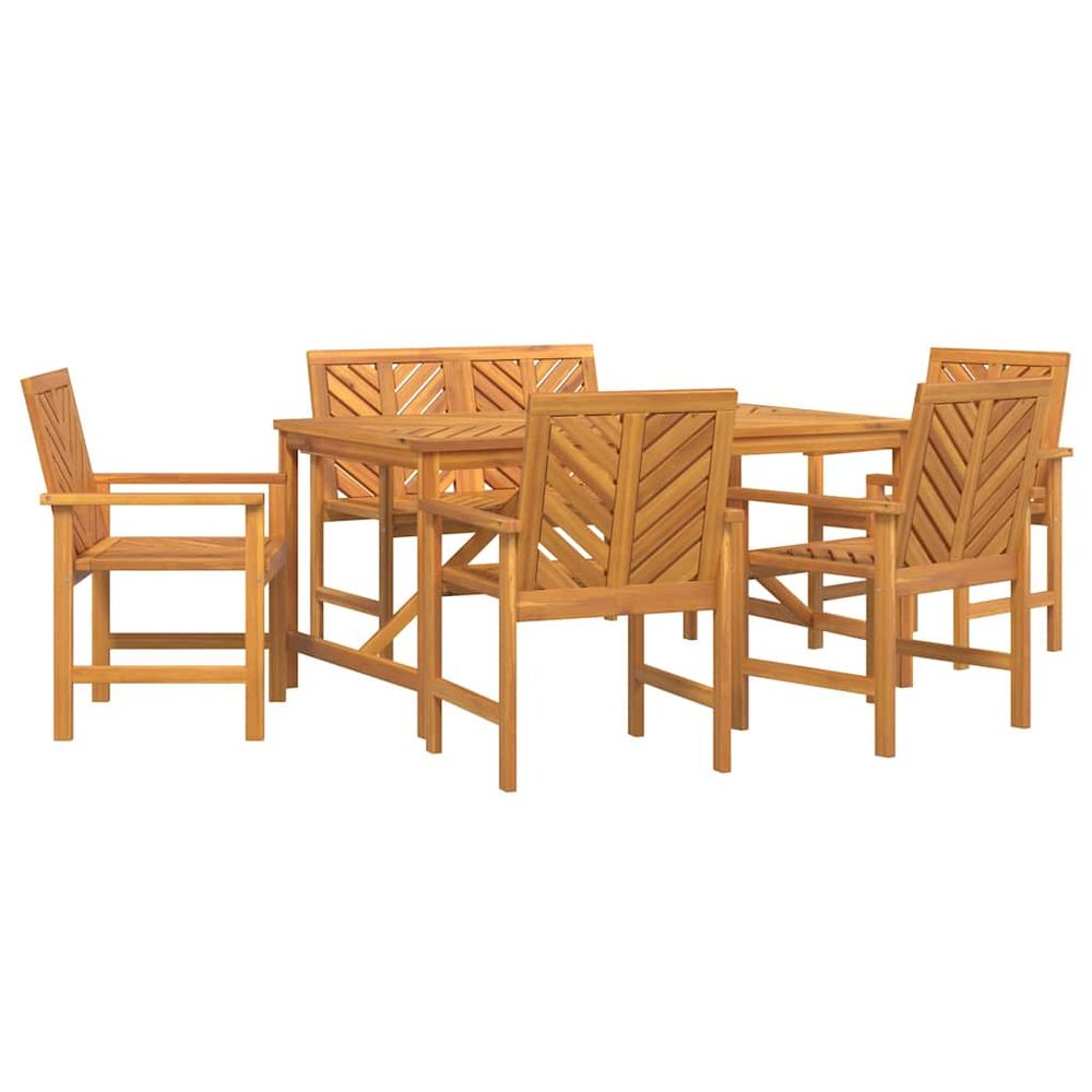 Ensemble de salle à manger pour jardin 6 pc marron