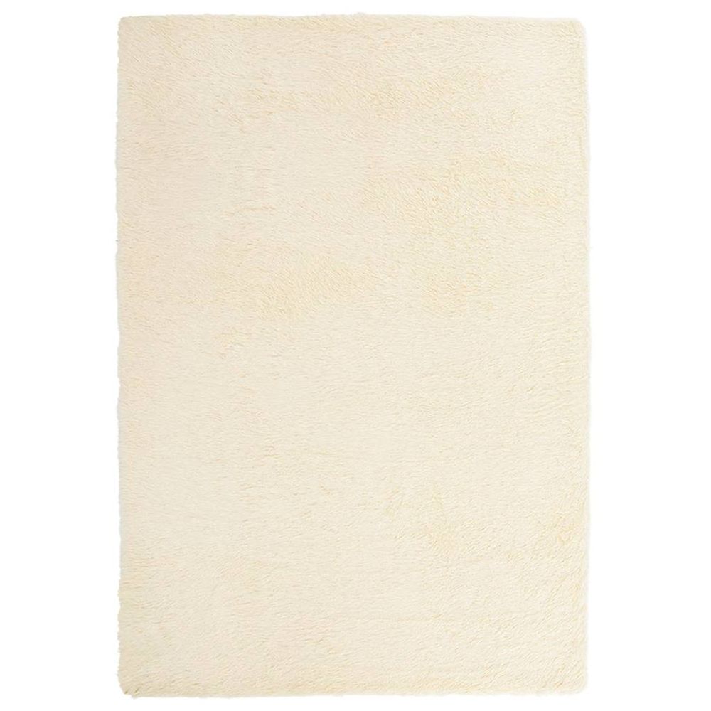 Tapis shaggy à poils longs navarra crème 200x290 cm polyester