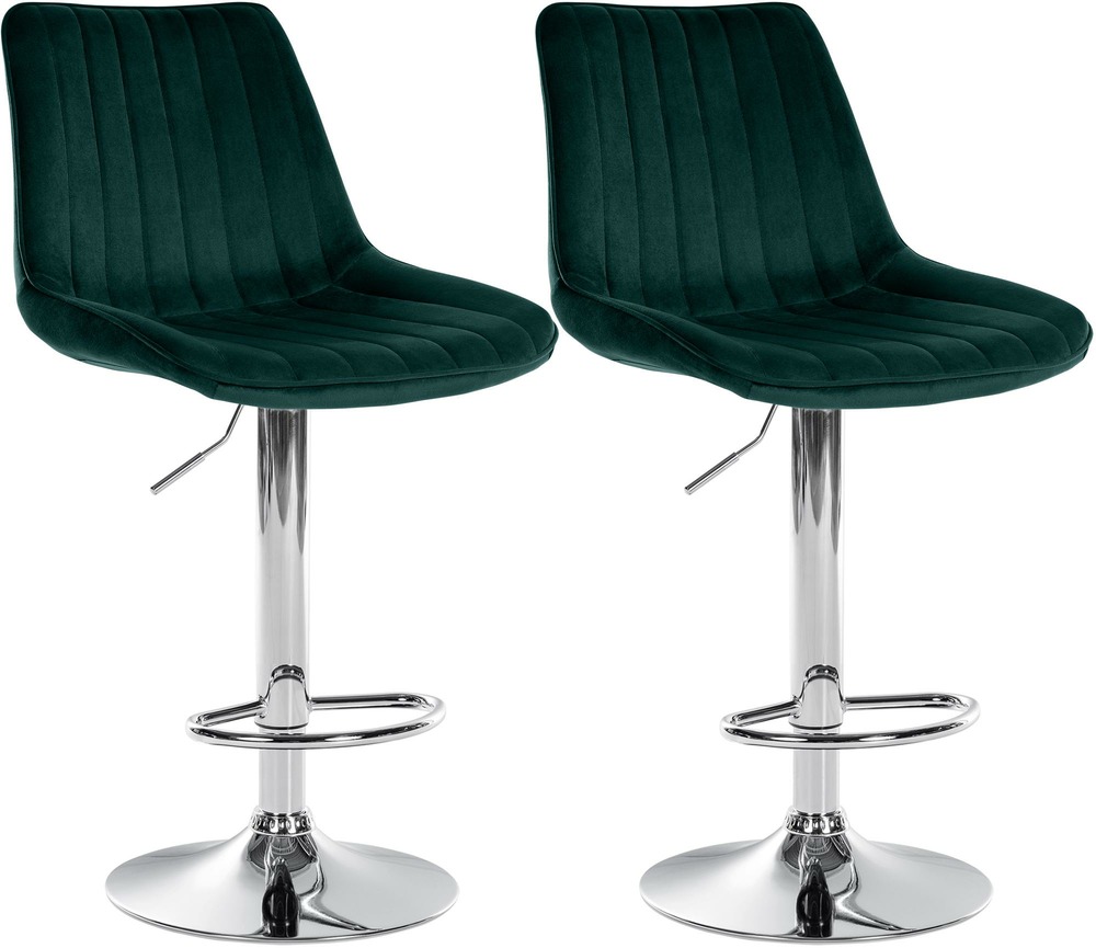 Lot de 2 tabourets de bar toni velours chrome