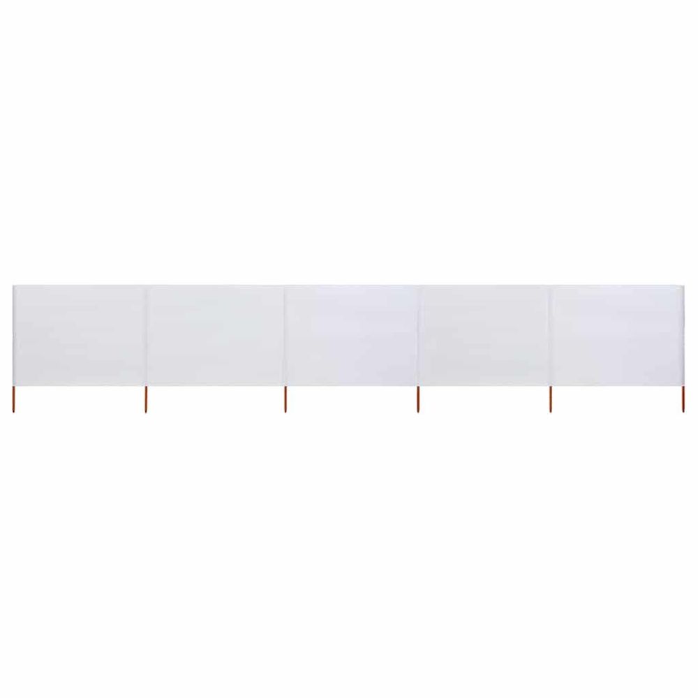 Paravent 5 panneaux tissu 600 x 80 cm blanc sable