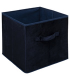 Boîte de rangement en velours bleu marine 31 x 31 x 31 cm