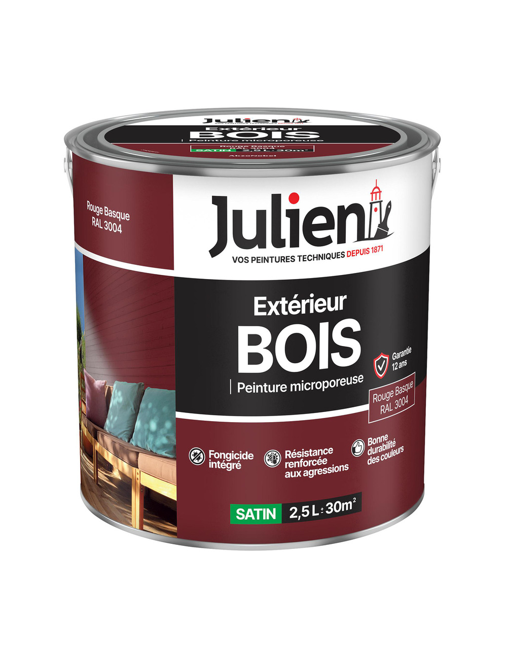Peinture extérieure bois microporeuse 2. 5l - julien
