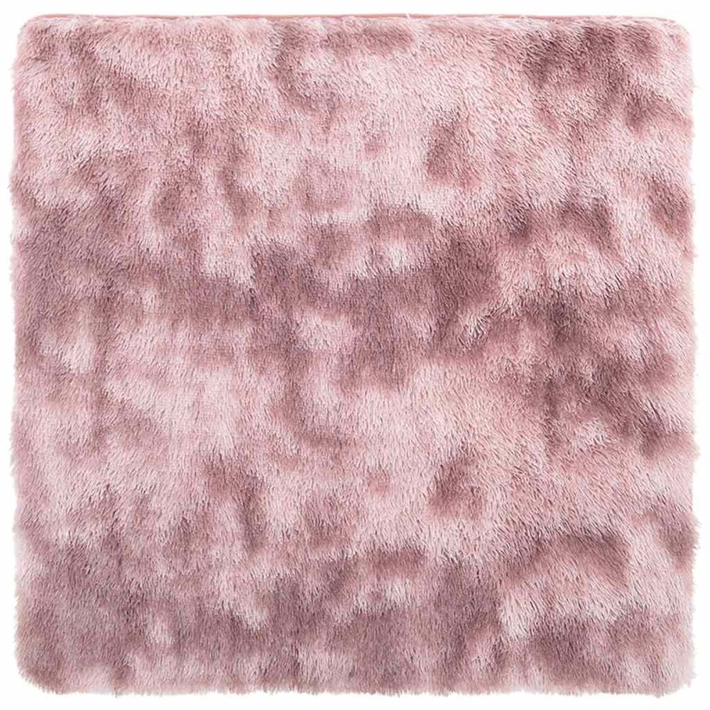 Tapis shaggy à poils longs navarra rose poudré 120x120 cm