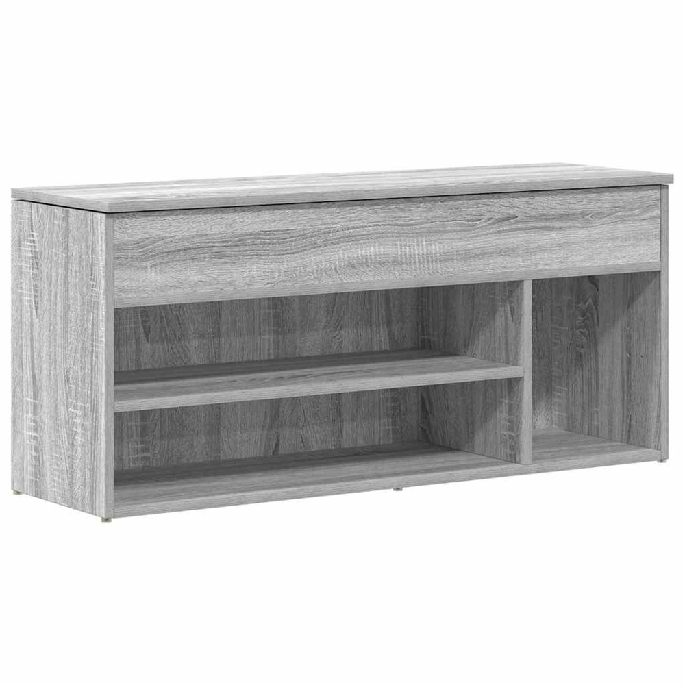Banc à chaussures sonoma gris 102x30,5x45 cm bois d'ingénierie