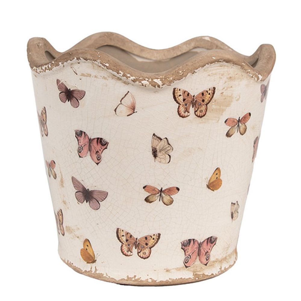 Pot de fleurs d'intérieur beige 16x13cm