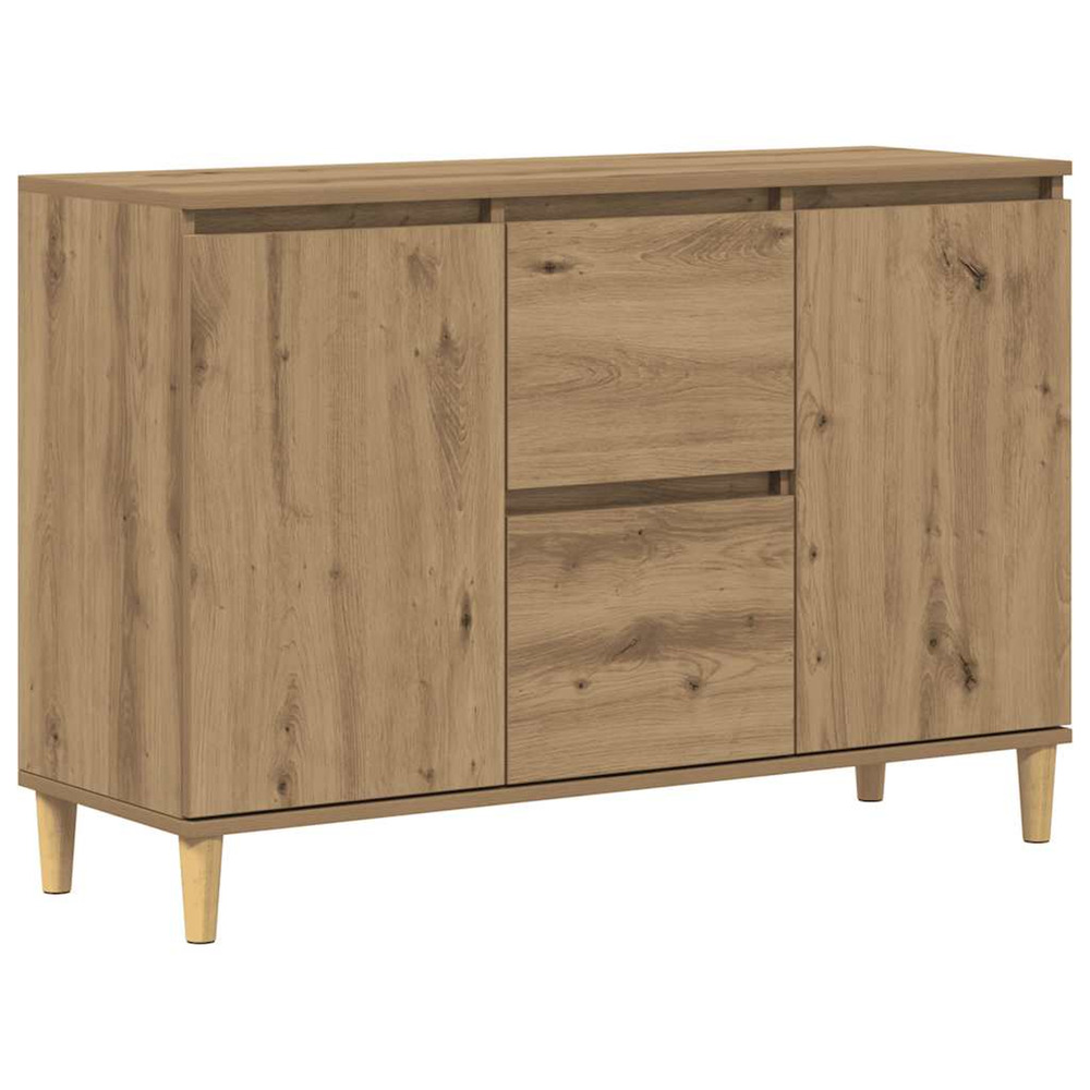 Buffet chêne artisanal 102x35x70 cm bois d'ingénierie