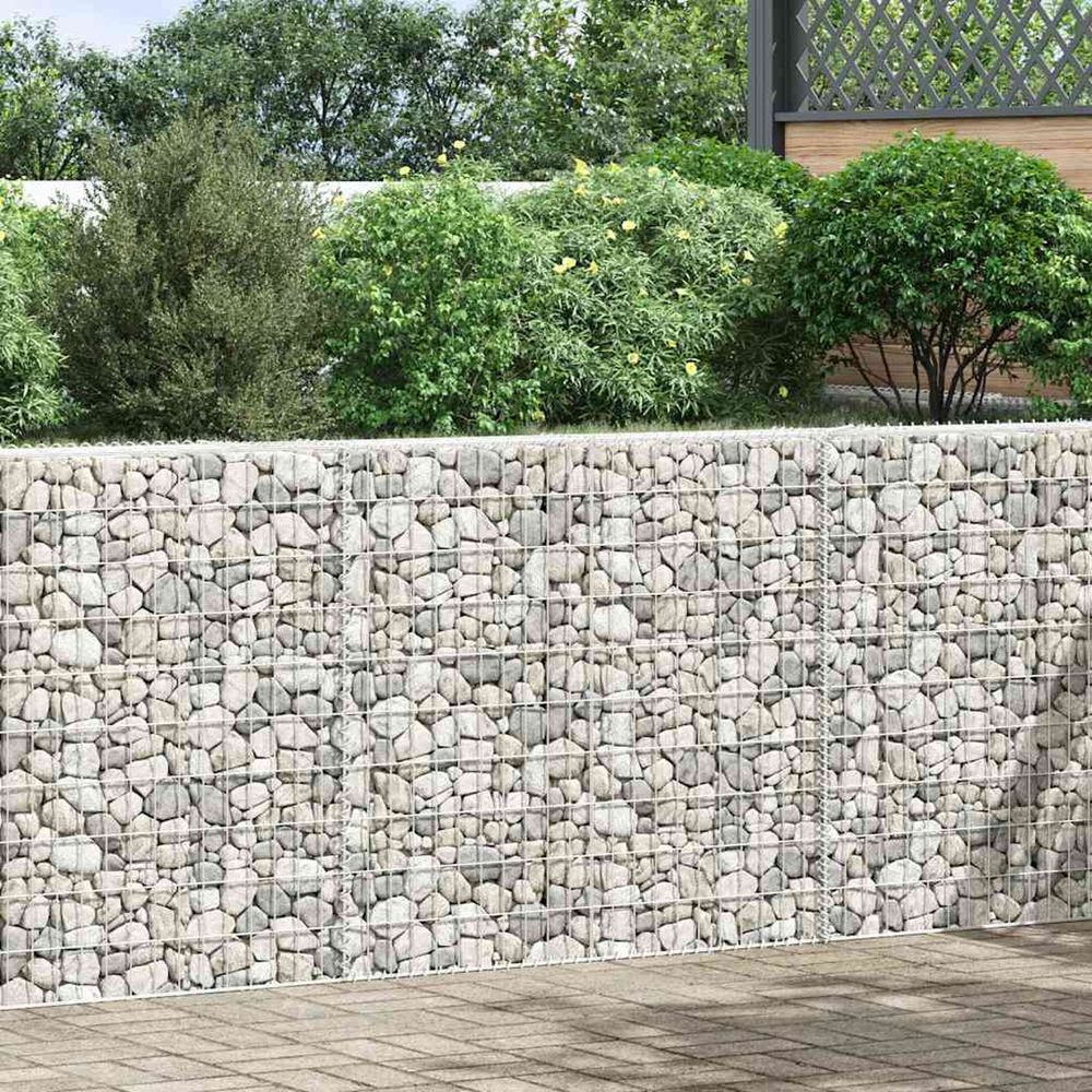 Lit surélevé à gabion en trapèze acier galvanisé 150x20x100 cm