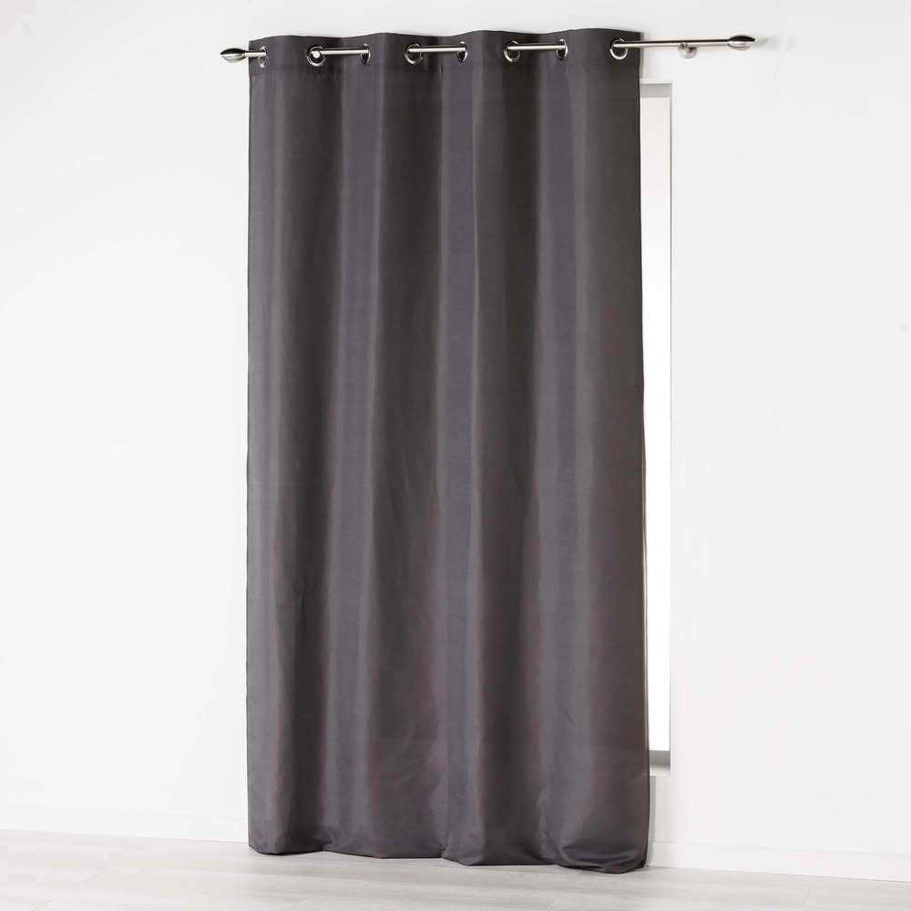Rideau a oeillets microfibre absolu anthracite 140 x 280 cm