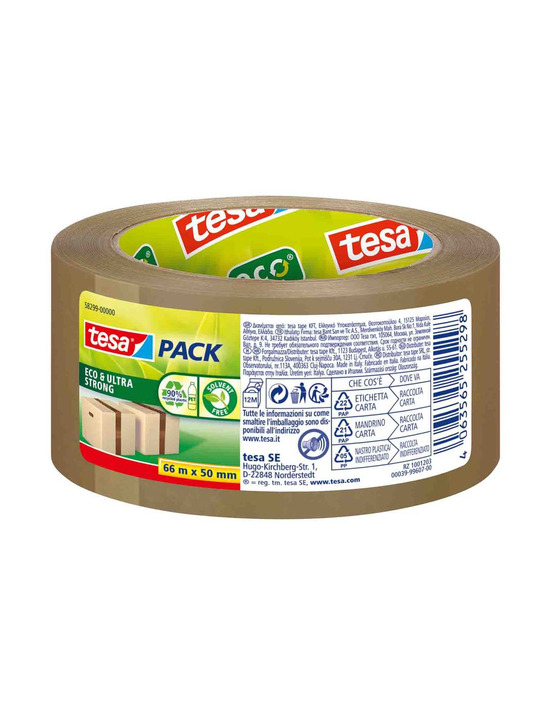 Adhésif d'emballage eco & ultra strong 66 m x 50 mm - tesa