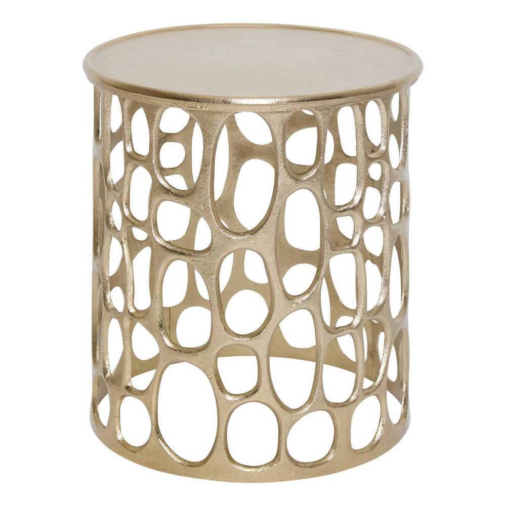 Table d'appoint mesh ronde d.36,5cm doré