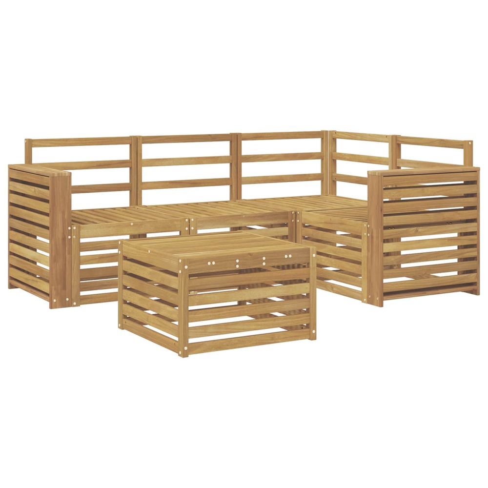 Ensemble de canapés d'extérieur 5 pc blanc bois d'acacia massif