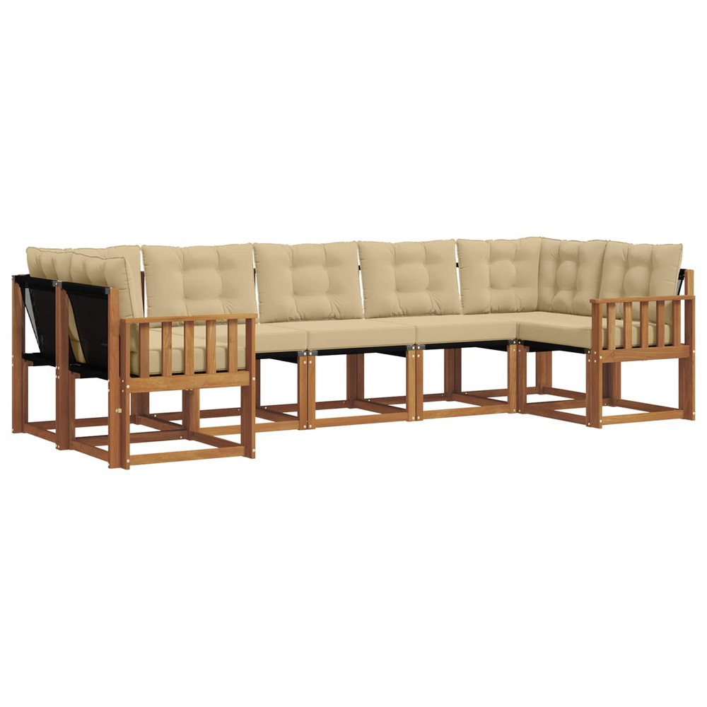 Ensemble de canapés d'extérieur 7 pcs naturel et beige