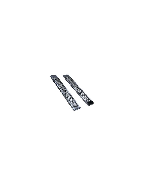 Jeu de 2 rampes droites en acier l: 150cm l: 23cm, profil antidérapant d'une capacité maximum de 450