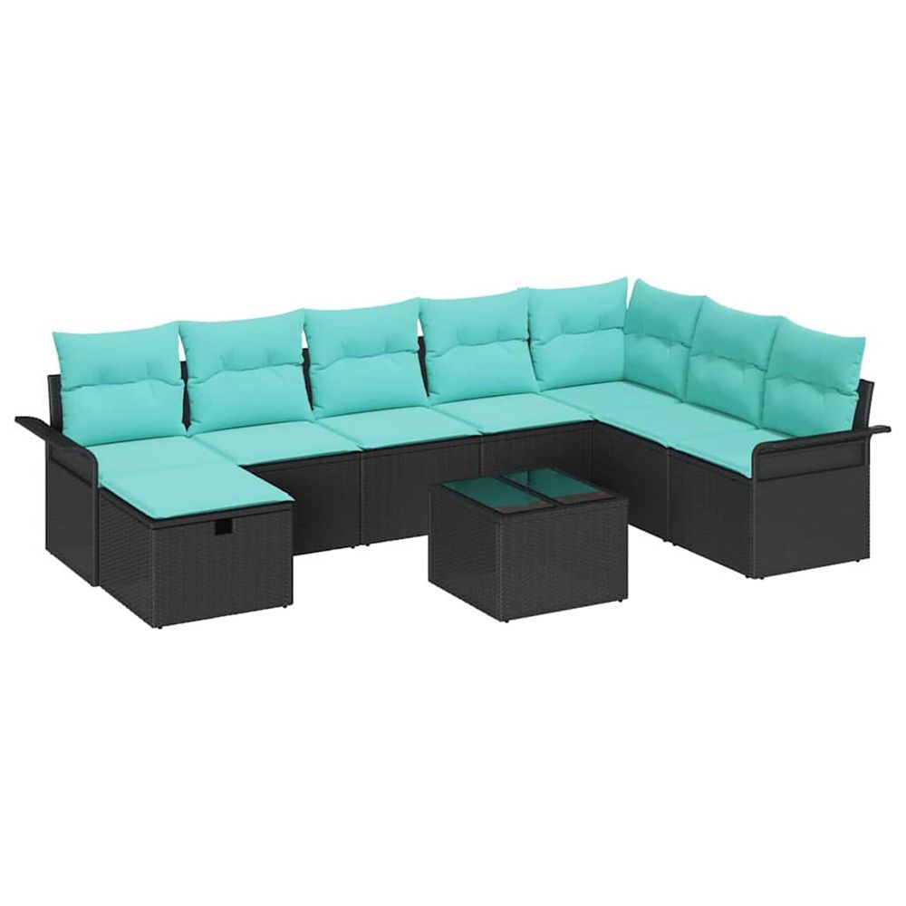 Ensemble de canapé de jardin 9 pc poly rotin