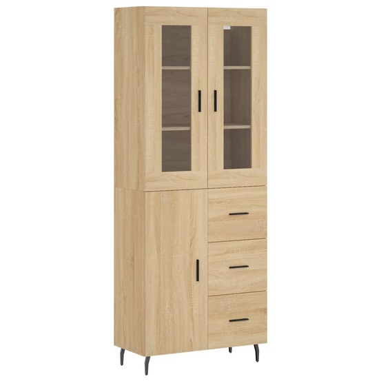 Buffet bahut commode armoire meuble de rangement organisateur cuisine salle de séjour salon haut sonoma 69,5 x 34 x 180 cm bo