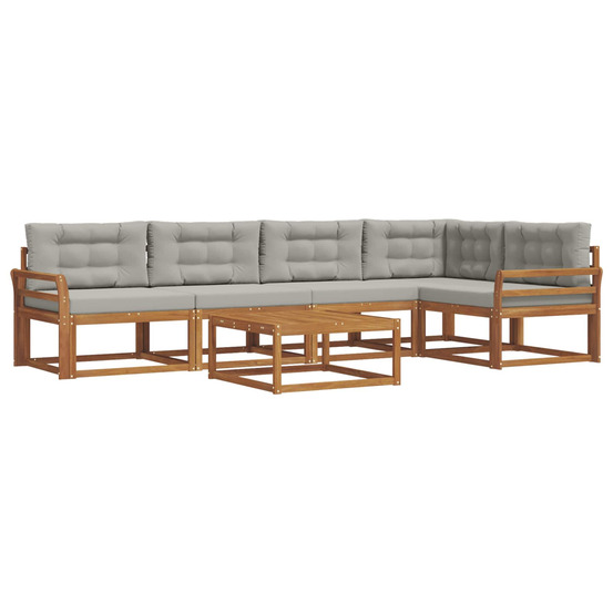 Ensemble de canapés d'extérieur 6 pcs gris naturel et clair