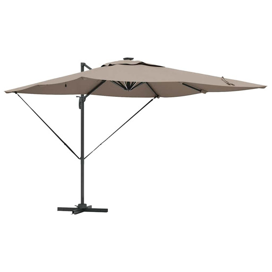 Parasol taupe 286 x 285 x 270 cm aluminium