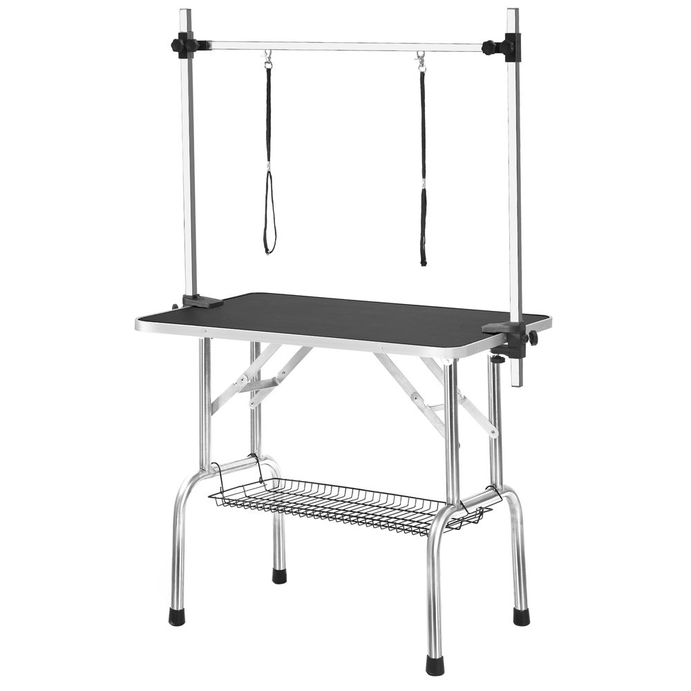Table de toilettage pour chien pliable 90x60cm avec potence réglable noir – comfortxl outdoor living