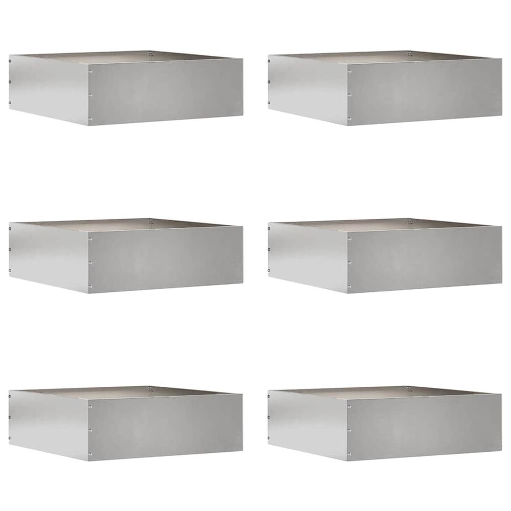 Bordure pelouse carrée acier inoxydable jardin design moderne argent 40cm