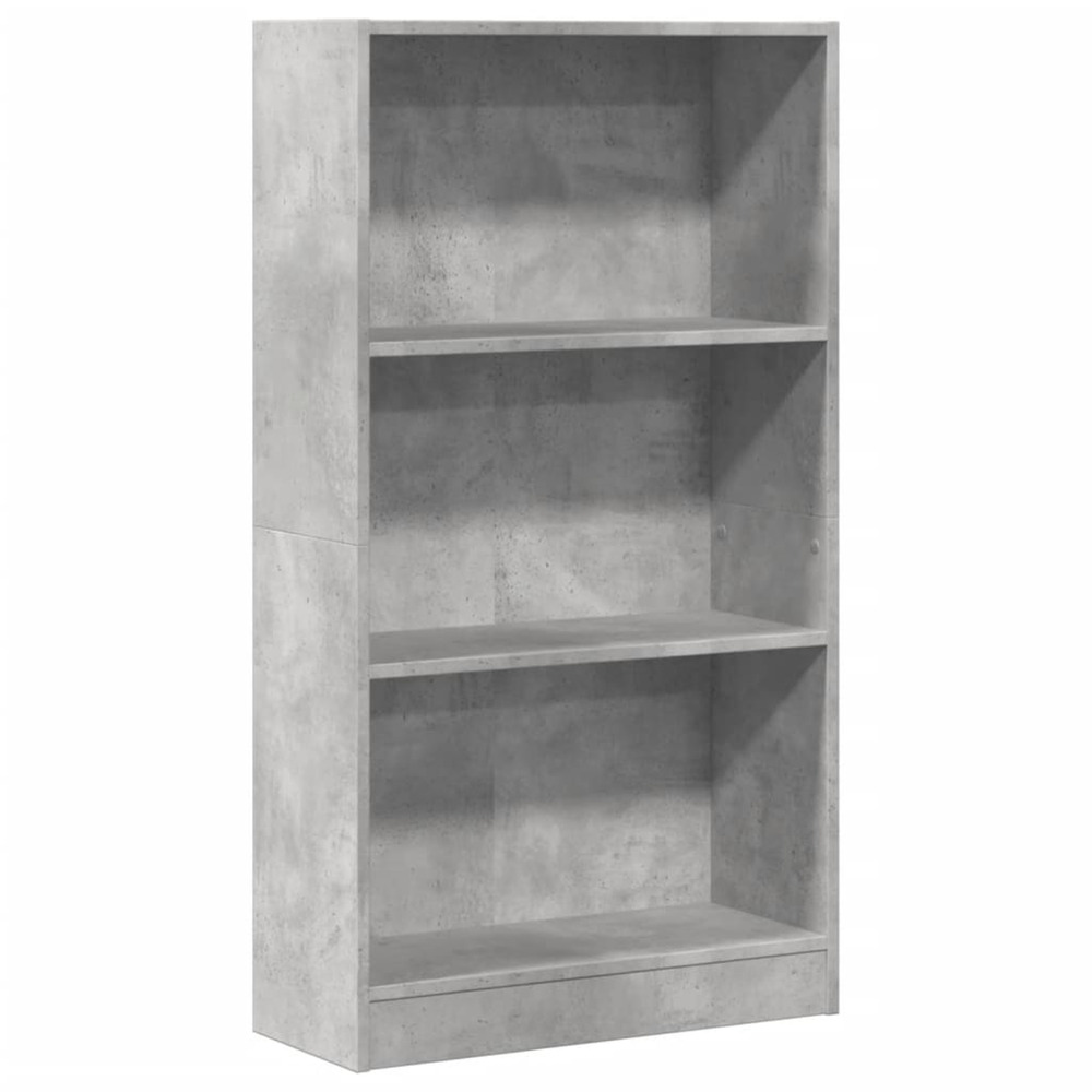 Bibliothèque gris béton 60x24x109 cm bois d'ingénierie