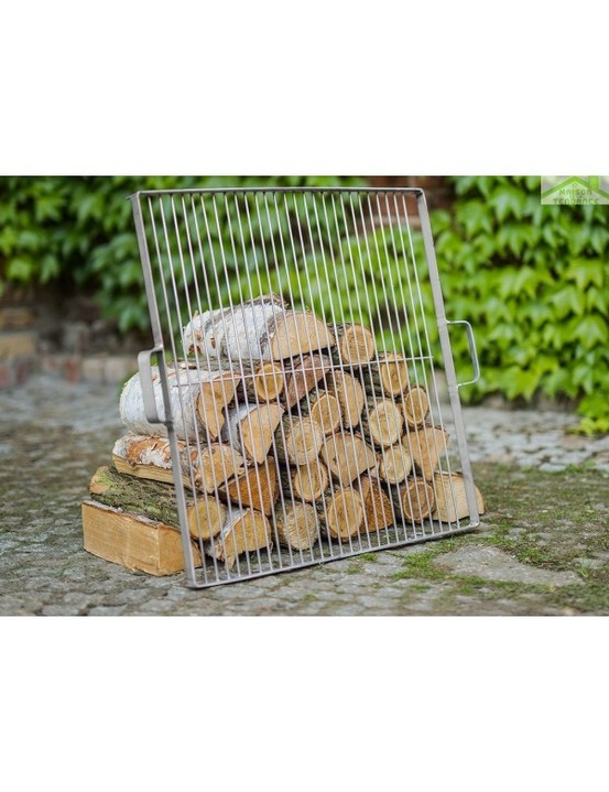 Grille de cuisson carrée pour brasero en acier-acier naturel--50x50 cm--acier naturel