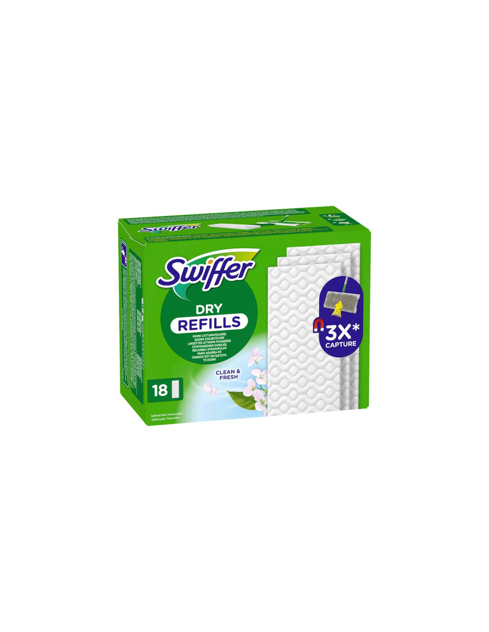 Lingettes sèches parfumées recharge x18 lingettes sèches parfumées recharge x18 - swiffer