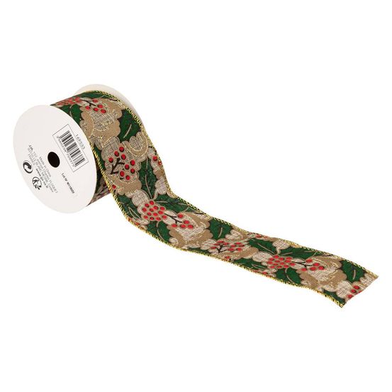 Ruban imprimé 50mm l.3 m polyester assorti
