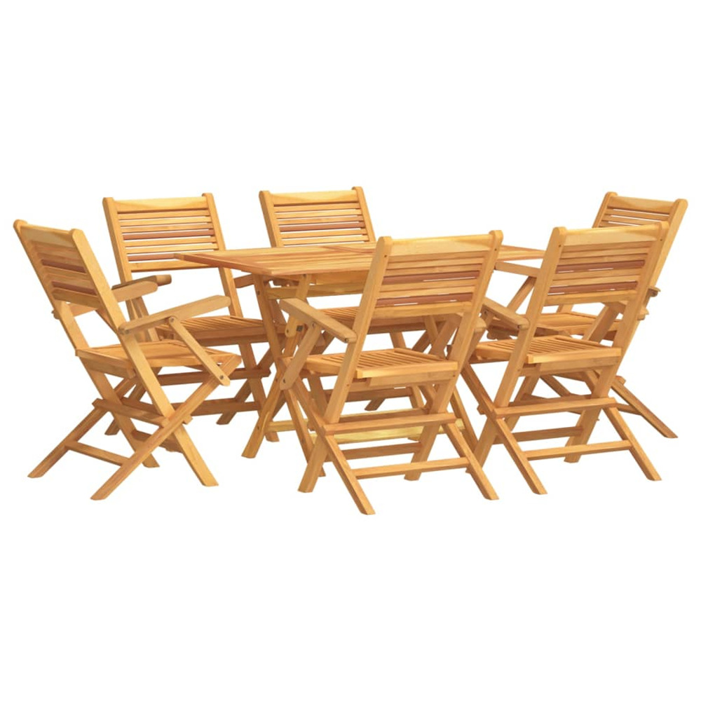 Ensemble à manger de jardin 7 pcs bois de teck solide
