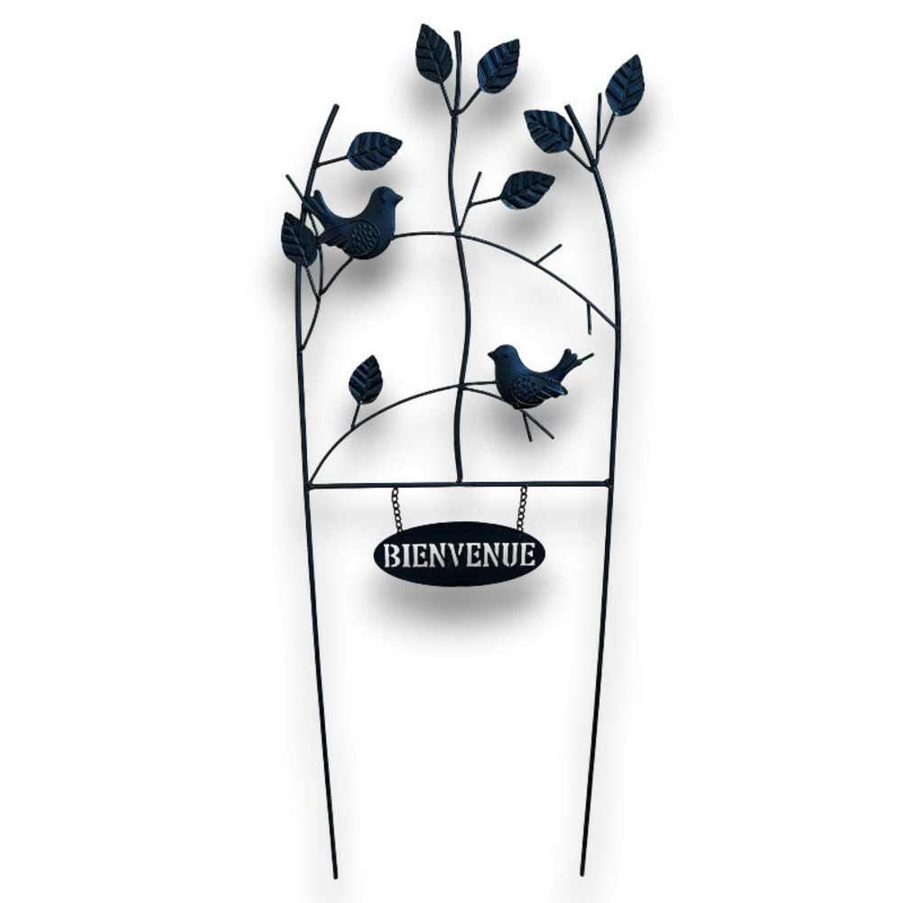 Treillage jardin fer bienvenue 29x1x60cm