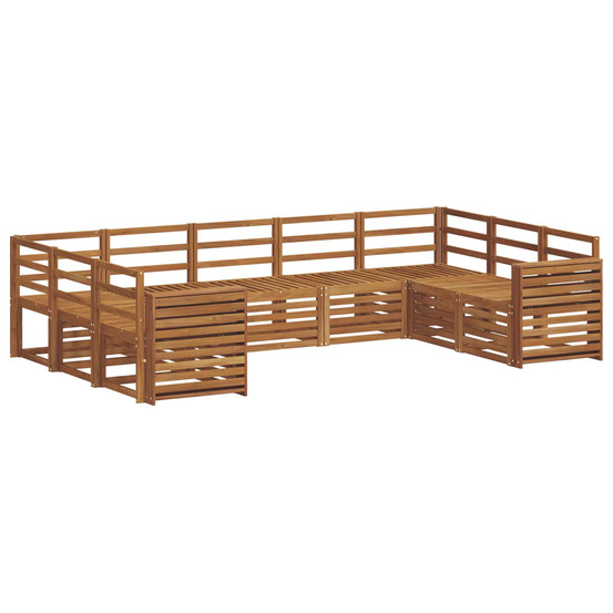 Ensemble de canapé d'angle 9 pcs naturel