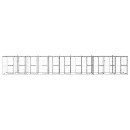 Chenil extérieur acier galvanisé avec toit 26,62 m²