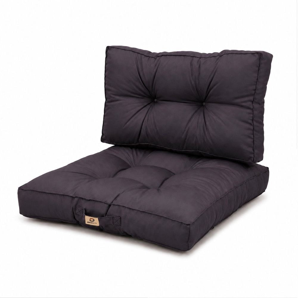 Coussins pour salon de jardin capitonné 50x50cm gris carbone