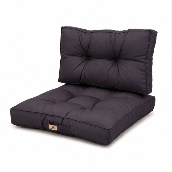 Coussins pour salon de jardin capitonné 50x50cm gris carbone