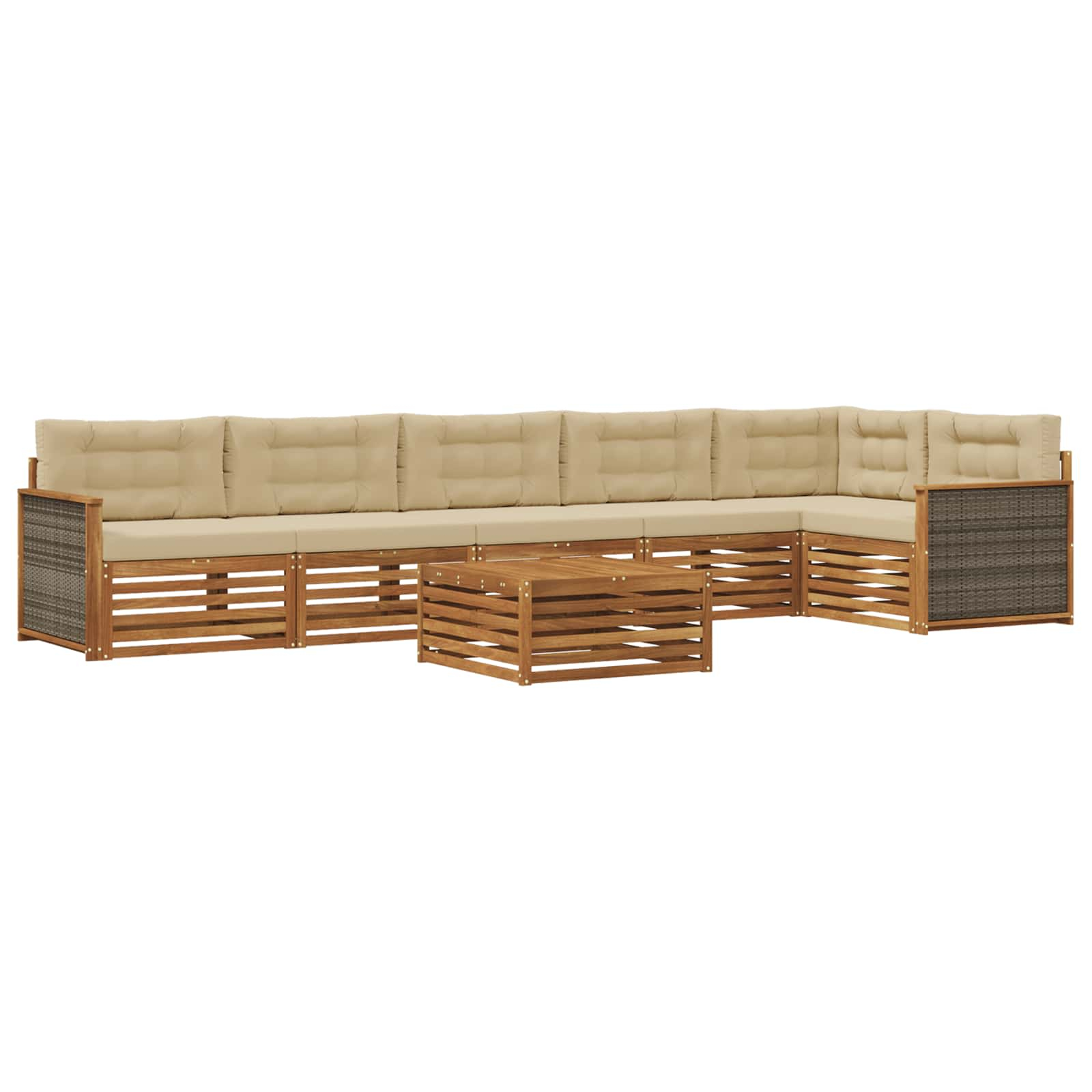 Ensemble de canapés d'extérieur 7 pcs naturel et beige
