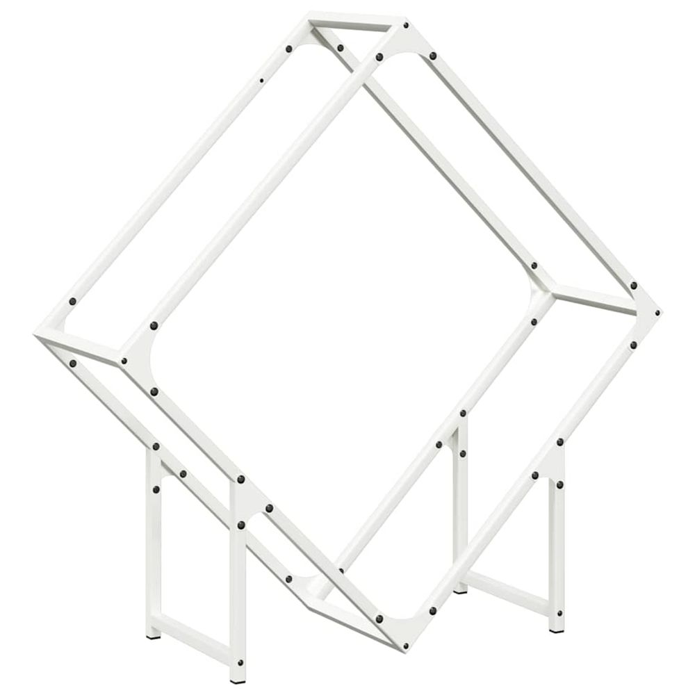 Portant de bois chauffage blanc 80x25x80 cm