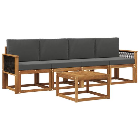 Ensemble de canapés d'extérieur 4 pc naturel et anthracite