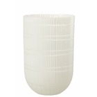 Vase rond avec lignes en verre blanc 24x24x36cm