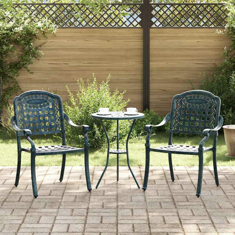 Chaise de jardin 2 pcs vert 55 x 56,5 x 91cm aluminium