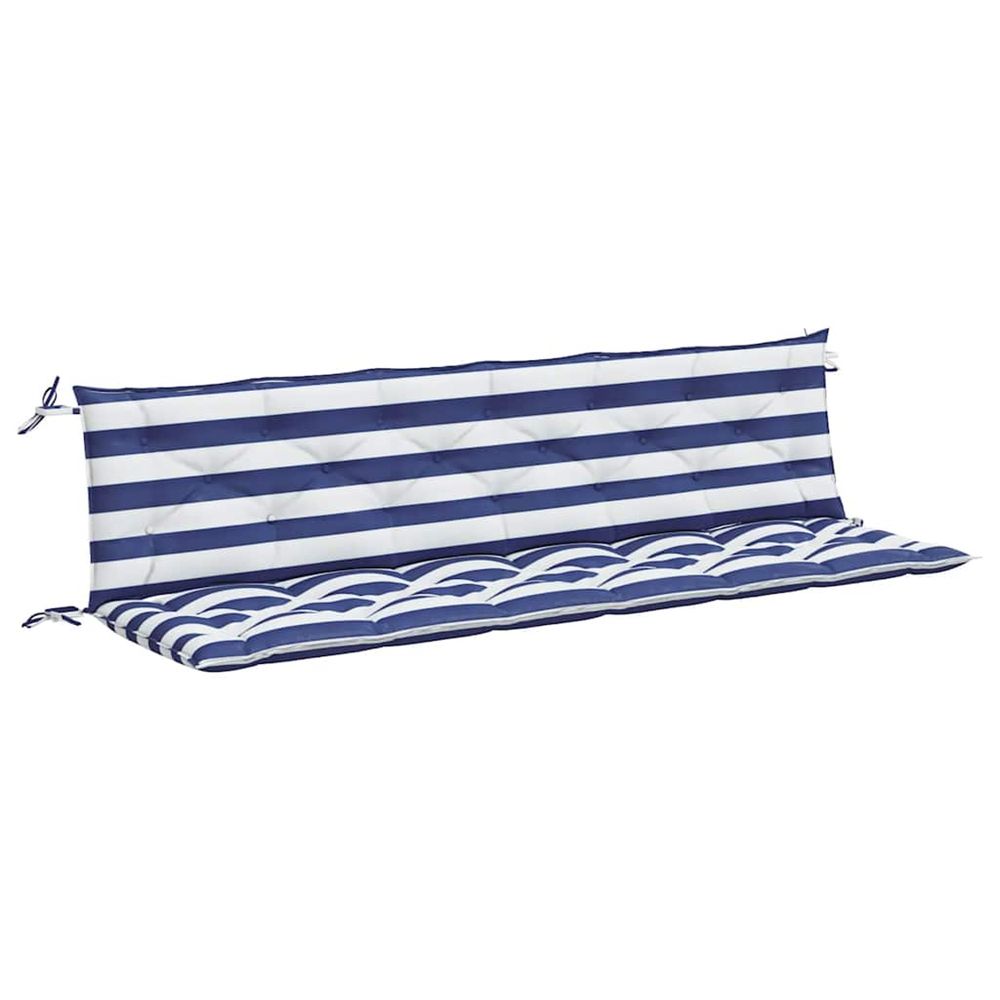 Coussins de banc de jardin lot de 2 rayures bleues et blanches