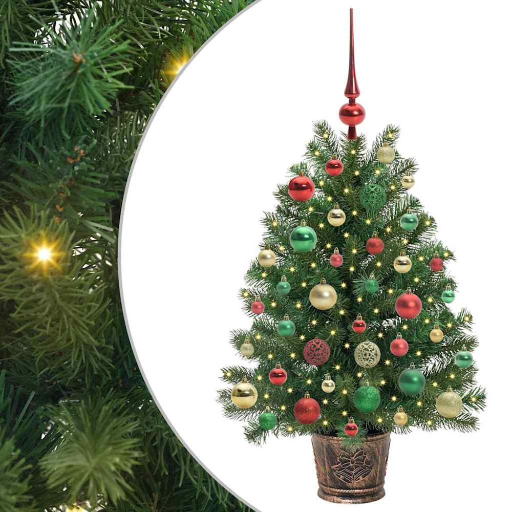 Sapin de noël artificiel avec 150 led vert 95 cm pe et pvc