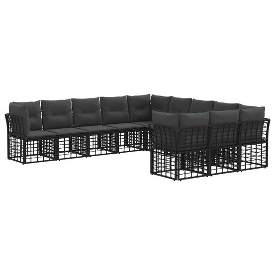 Ensemble de canapés d'extérieur noir et gris foncé polyester