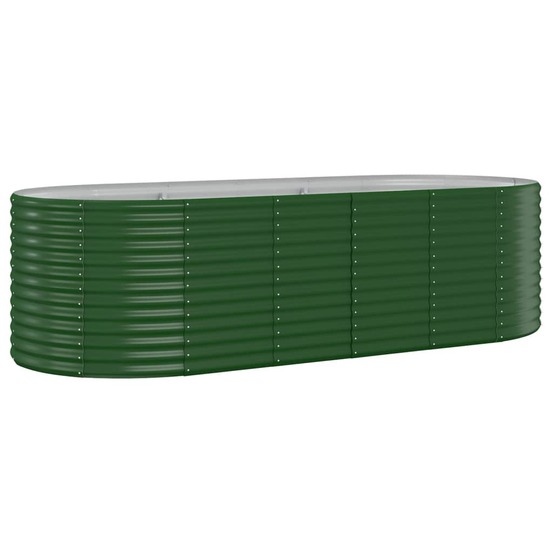Lit surélevé de jardin acier galvanisé 249x100x68cm vert