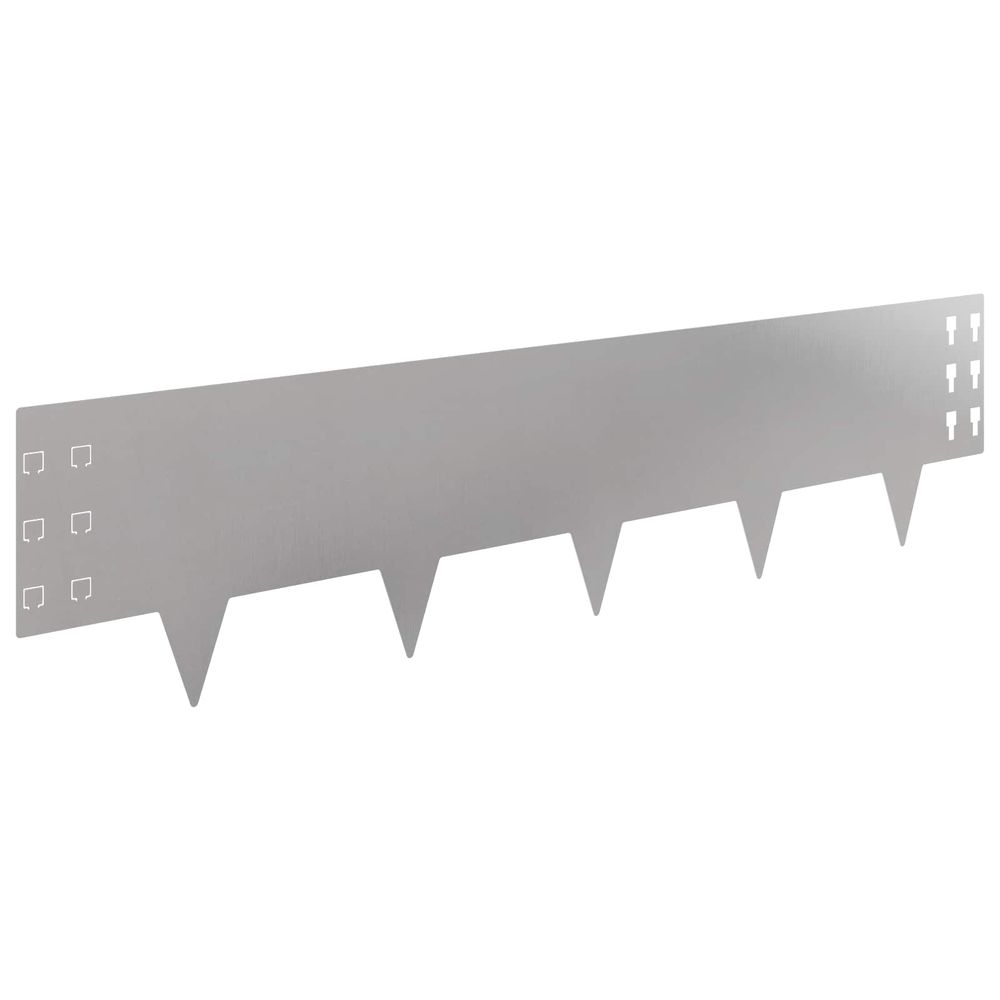 Bordure de pelouse 20 pc 100 x 25 cm acier argenté