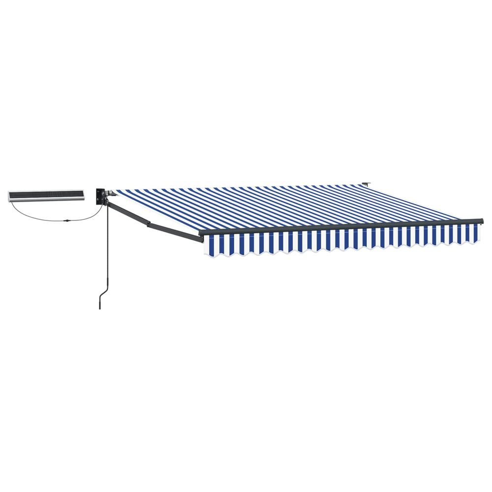 Auvent rétractable électrique bleu, blanc, anthracite 3,5 x 2 m