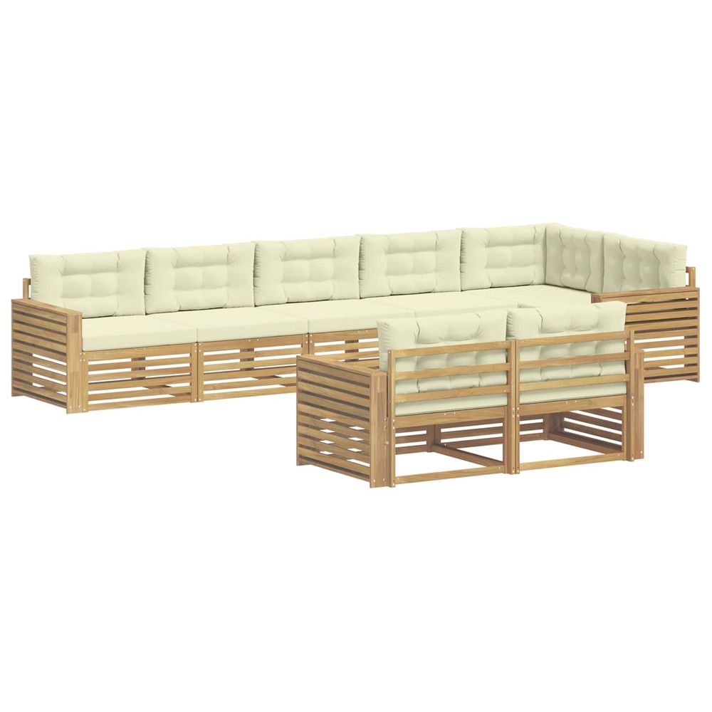 Ensemble de canapés d'extérieur 8 pc blanc et crème polyester