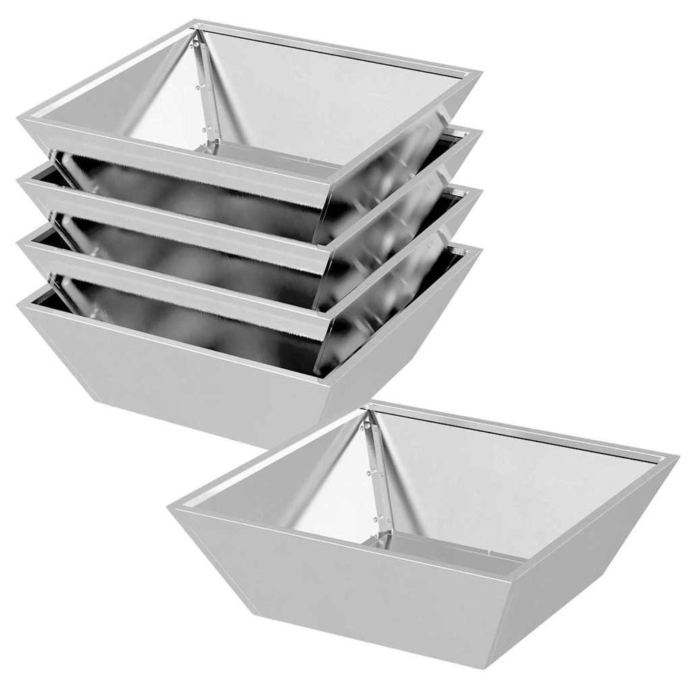 Cache-pot de jardin 5 pc argenté 50 x 50 x 15 cm